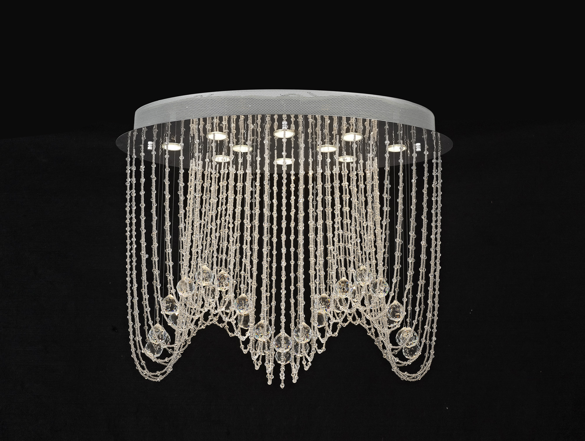 IL31392  Camilla Crystal Ceiling 10 Light Polished Chrome